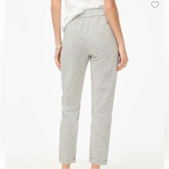 J Crew Striped linen-cotton blend drawstring pant Size P2 - Picture 4 of 15